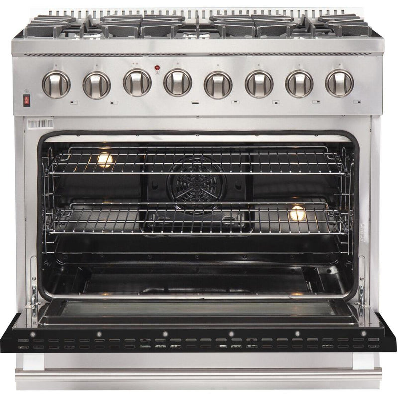 Forno Galiano Alta Qualita 36-inch Freestanding Dual Fuel Range with Convection Technology FFSGS6156-36BLK IMAGE 2