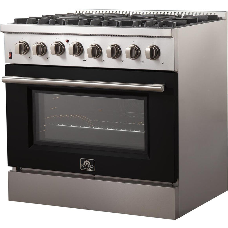 Forno Galiano Alta Qualita 36-inch Freestanding Dual Fuel Range with Convection Technology FFSGS6156-36BLK IMAGE 3