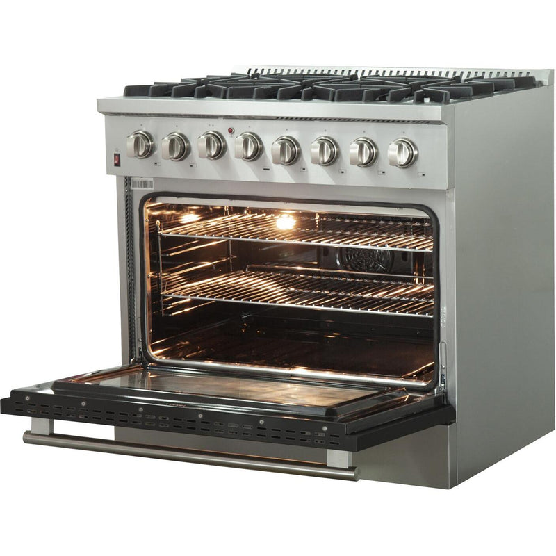 Forno Galiano Alta Qualita 36-inch Freestanding Dual Fuel Range with Convection Technology FFSGS6156-36BLK IMAGE 4