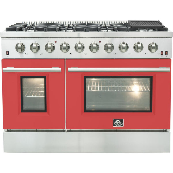 Forno Galiano Alta Qualita 48-inch Freestanding Gas Range with Convection Technology FFSGS6244-48RED IMAGE 1