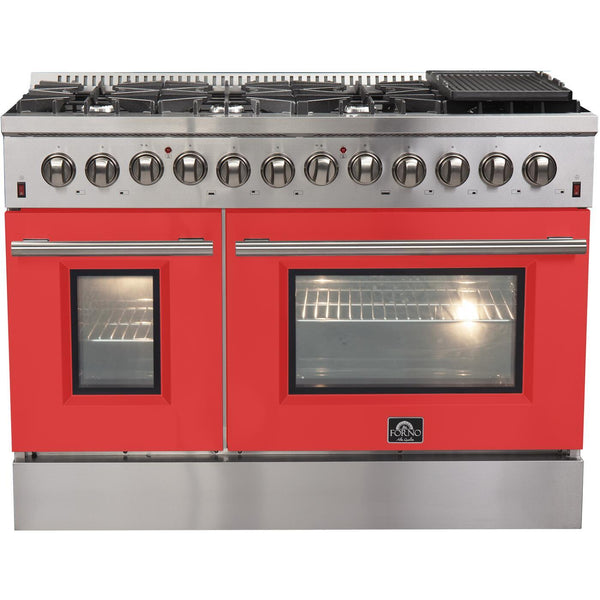 Forno Galiano Alta Qualita 48-inch Freestanding Dual Fuel Range with Convection Technology FFSGS6156-48RED IMAGE 1