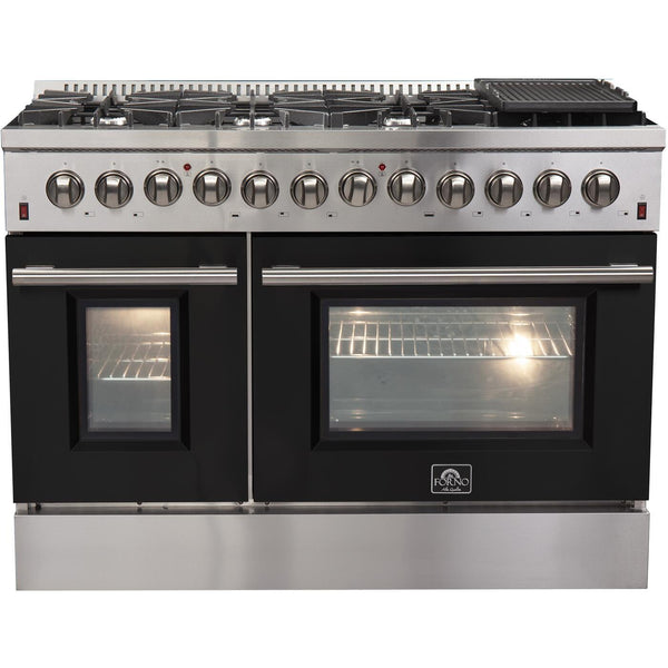 Forno Galiano Alta Qualita 48-inch Freestanding Dual Fuel Range with Convection Technology FFSGS6156-48BLK IMAGE 1