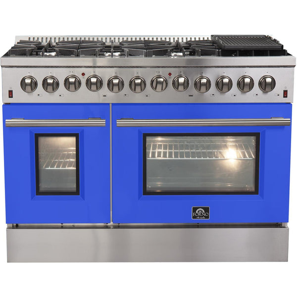 Forno Galiano Alta Qualita 48-inch Freestanding Dual Fuel Range with Convection Technology FFSGS6156-48BLU IMAGE 1