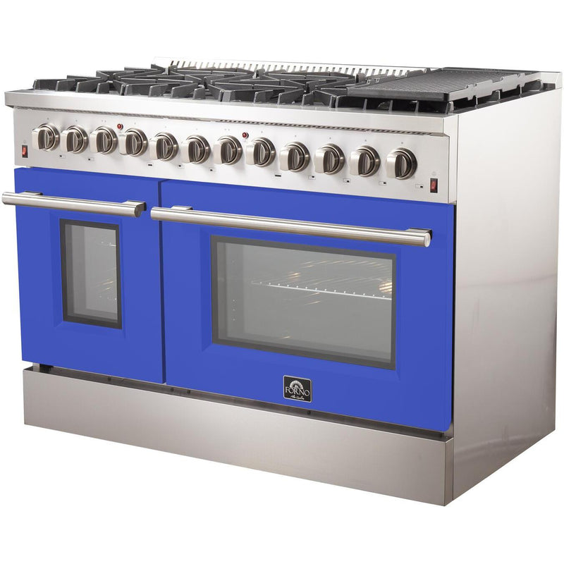 Forno Galiano Alta Qualita 48-inch Freestanding Dual Fuel Range with Convection Technology FFSGS6156-48BLU IMAGE 3