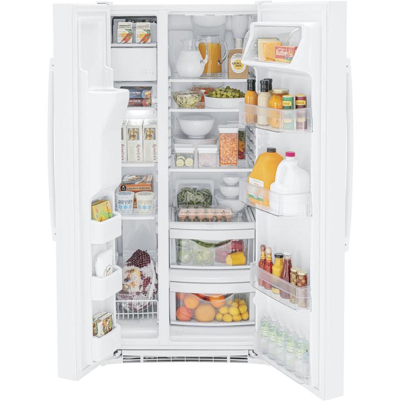 Crosley 32.75-inch, 23 cu. ft. Freestanding Side-by-Side Refrigerator with External Water and Ice Dispensing System XSS23GGPWW IMAGE 3