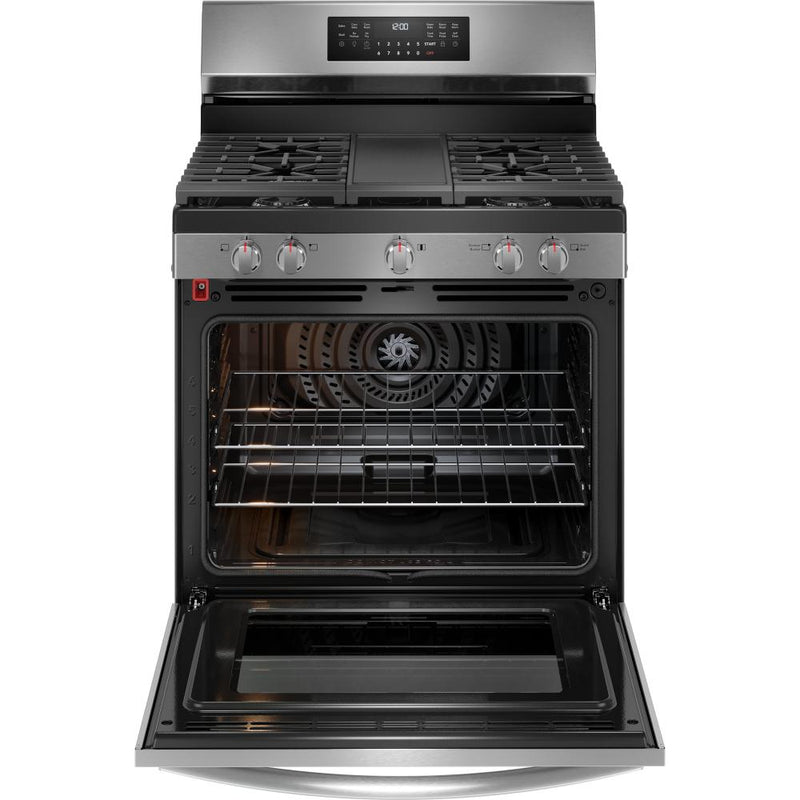 Frigidaire Gallery 30 inch Freestanding Gas Range with Air Fry Technology GCRG3060BD