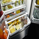 KitchenAid 36-inch, 25 cu.ft. Freestanding French 3-Door Refrigerator with ExtendFresh™ Plus Temperature Management System KRFF305EBS
