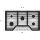 Whirlpool 36-inch Built-in Gas Cooktop with EZ-2-Lift™ Hinged Cast-Iron Grates WCGK5036PW IMAGE 5