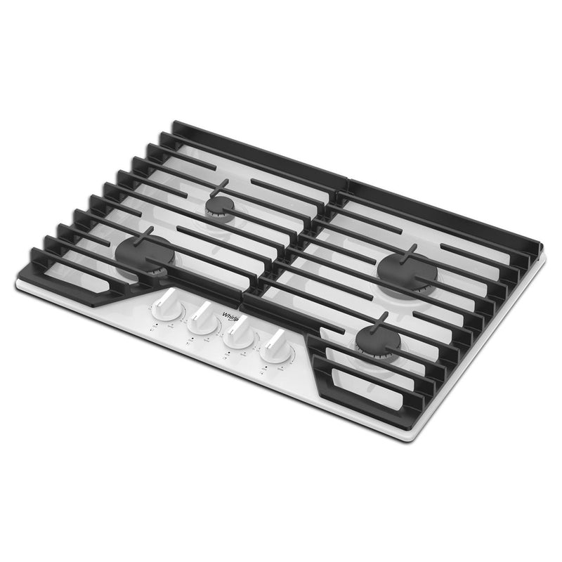 Whirlpool 30-inch Built-in Gas Cooktop with EZ-2-Lift™ Hinged Cast-Iron Grates WCGK5030PW IMAGE 2