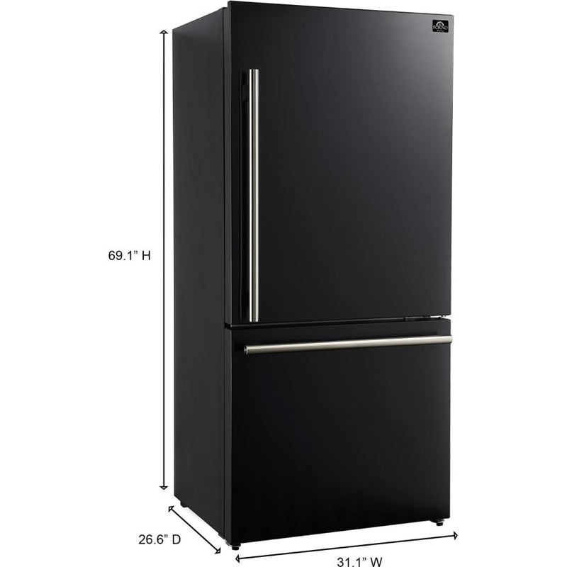 Forno 31-inch 17.2 cu.ft Freestanding Bottom Freezer Refrigerator FFFFD1785-31BLK IMAGE 9