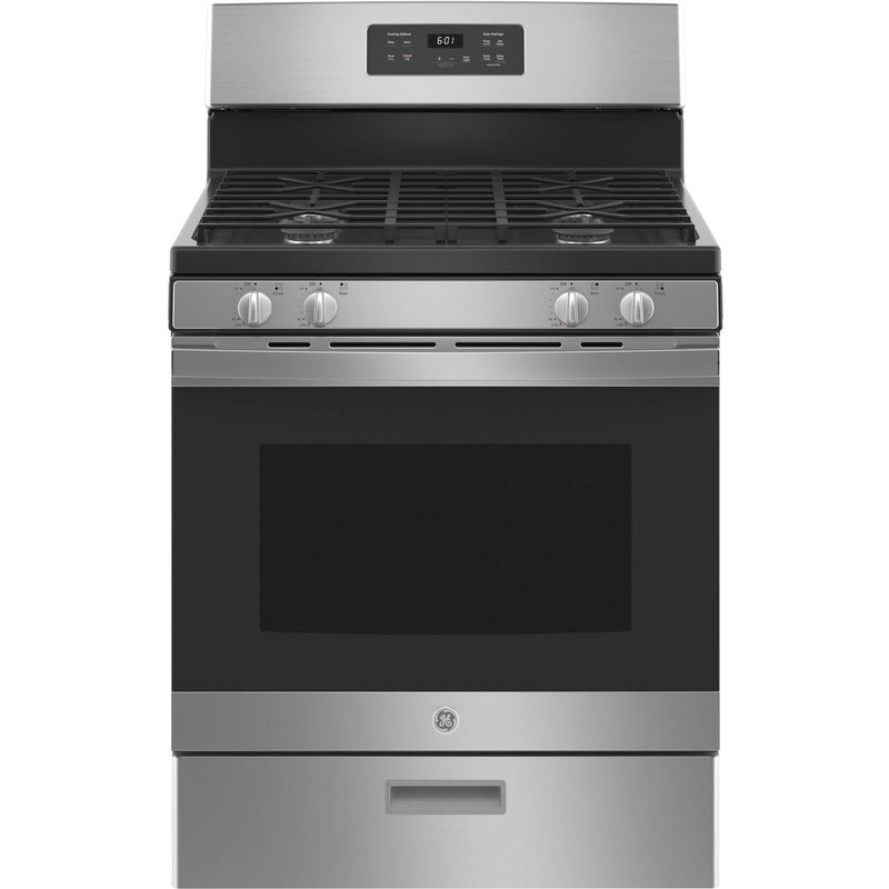 GE 30-inch Freestanding Gas Range with Precise Simmer Burner JGBS61RPSS