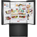 Whirlpool 36-inch, 24.7 cu. ft. French 3-Door Refrigerator with Ice and Water Dispensing System (Black)WRF555SDHB