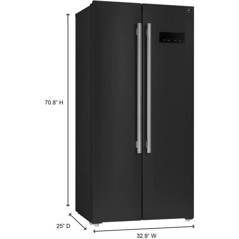 Forno 33-inch, 15.6 cu.ft. Freestanding Side-by-Side Refrigerator with LED Display on Door FFRBI1805-33BLK IMAGE 13