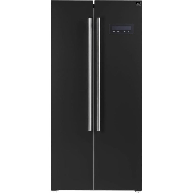 Forno 33-inch, 15.6 cu.ft. Freestanding Side-by-Side Refrigerator with LED Display on Door FFRBI1805-33BLK IMAGE 2