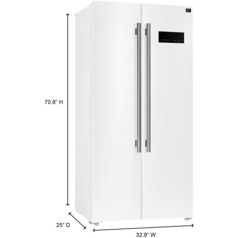 Forno 33-inch, 15.6 cu.ft. Freestanding Side-by-Side Refrigerator with LED Display on Door FFRBI1805-33WHT IMAGE 13