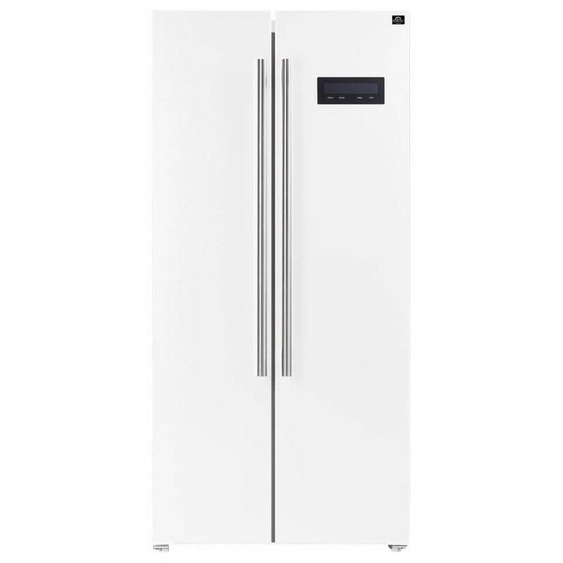 Forno 33-inch, 15.6 cu.ft. Freestanding Side-by-Side Refrigerator with LED Display on Door FFRBI1805-33WHT IMAGE 2