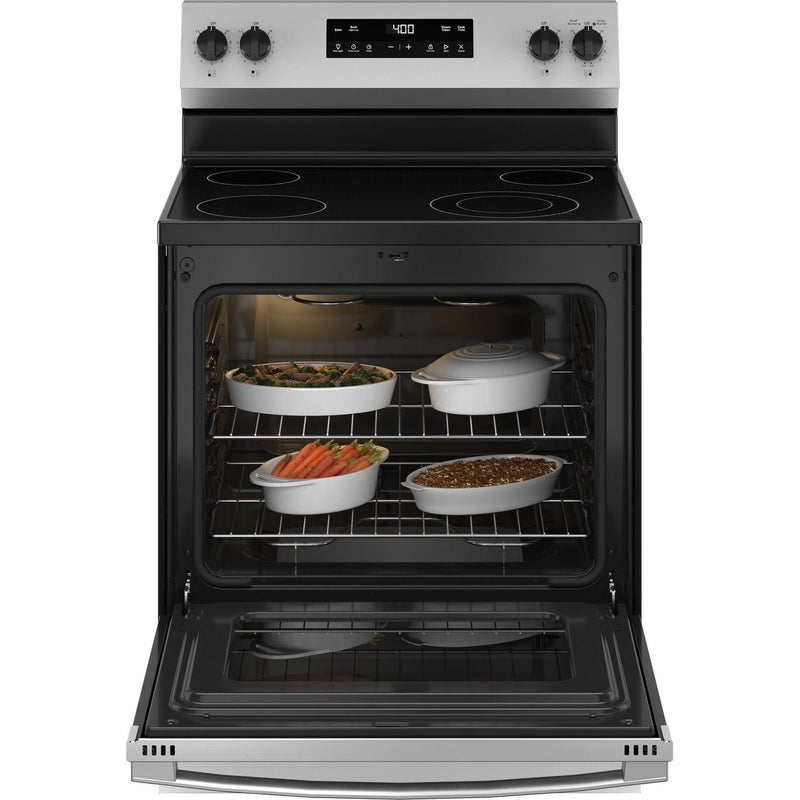 GE 30-inch Freestanding Electric Range with Steam Clean GRF400SVSS IMAGE 2