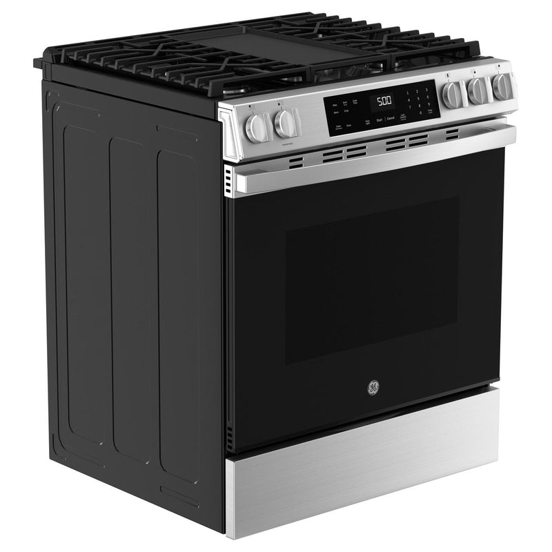 GE 30-inch Slide-in Gas Range with Griddle GGS500PVSS