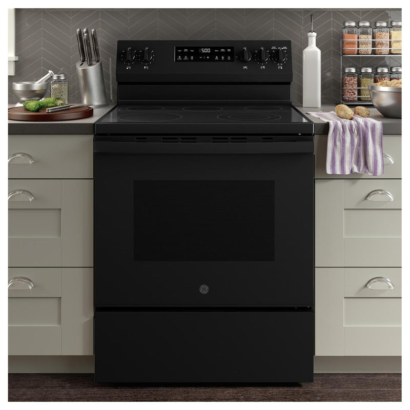 GE 30-inch Freestanding Electric Range GRF500PVBB IMAGE 4