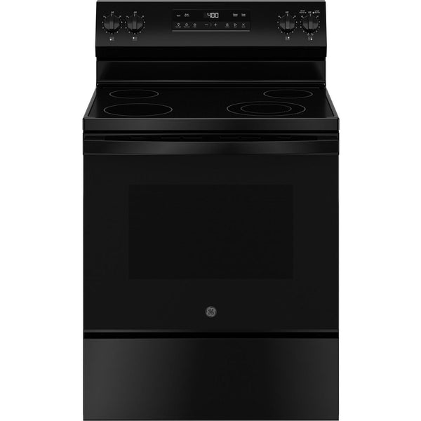 GE 30-inch Freestanding Electric Range with Steam Clean GRF400SVBB IMAGE 1