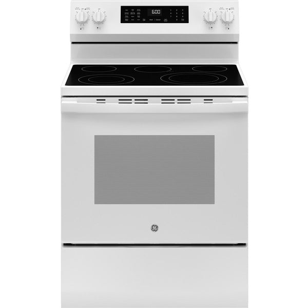 GE 30-inch Freestanding Electric Range with Convection Technology GRF600AVWW IMAGE 1
