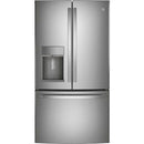 GE Profile 36-inch, 27.7 cu.ft. Freestanding French 3-Door Refrigerator with External Water and Ice Dispensing System PFE28KYNFSPFE28KYNFS