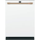 Caf? 24-inch Built-in Dishwasher with Stainless Steel Tub (Matte White/Brushed Bronze) CDT875P4NW2CDT875P4NW2