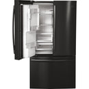 GE Profile 36-inch, 22.1 cu.ft. Counter-Depth French 3-Door Refrigerator with External Water and Ice Dispensing System (Fingerprint-Resistant Black Stainless) PYD22KBLTS (PYD22KBLTS)