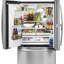 GE Profile 36-inch, 22.1 cu.ft. Counter-Depth French 3-Door Refrigerator with External Water and Ice Dispensing System (Stainless Steel)  PYD22KSLSS (PYD22KSLSS)