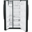 GE 33-inch 23 cu.ft. Freestanding Side-by-Side Refrigerator with LED Lighting GSE23GGPBBGSE23GGPBB