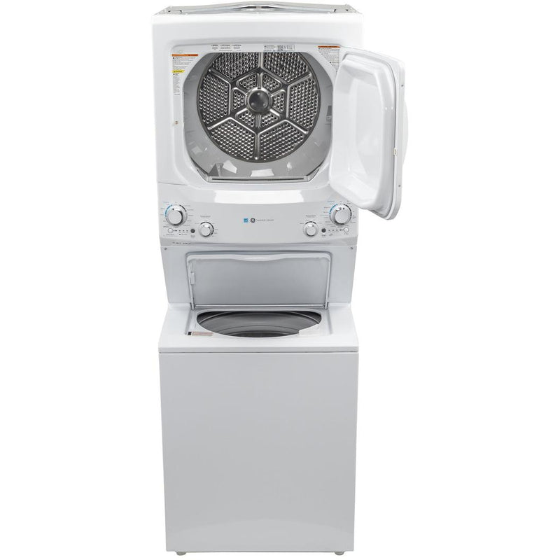 GE Stacked Washer/Dryer Electric Laundry Center with Stainless Steel Basket GUD27EEPVDG IMAGE 2