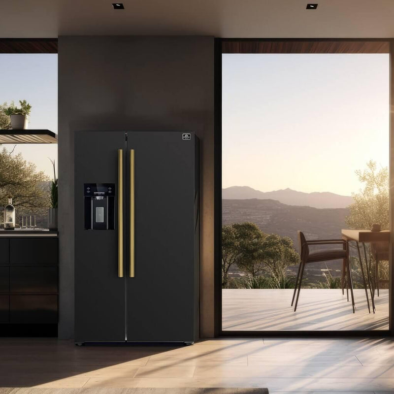 Forno 36-inch, 20 cu. ft. Freestanding Side-by-Side Refrigerator FFRBI1844-36BLK IMAGE 7