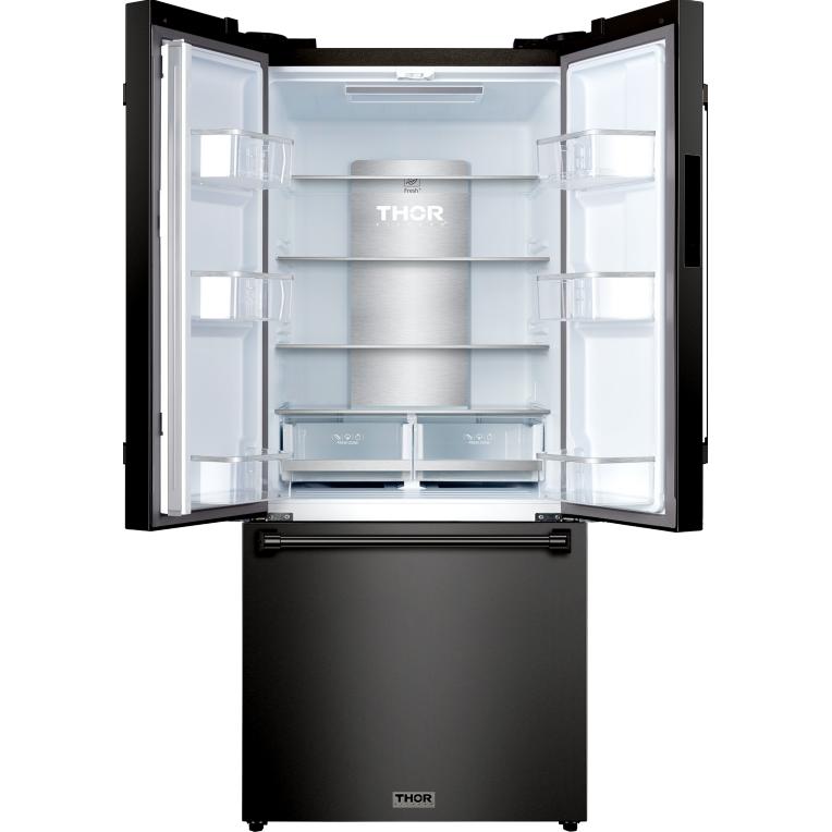  Thor Kitchen 30-inch, 17.7 cu. ft. Counter-Depth French 3-Door Refrigerator with Ice Maker RF3017FFD00-SS IMAGE 2