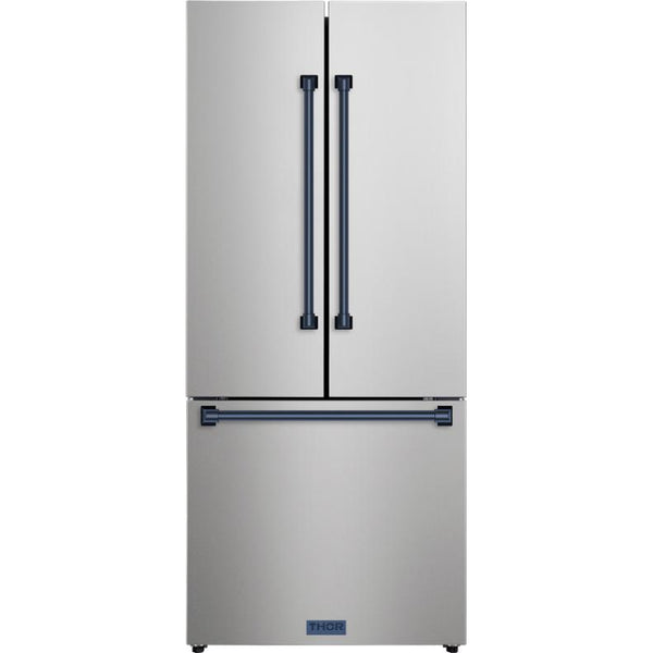  Thor Kitchen 30-inch, 17.7 cu. ft. Counter-Depth French 3-Door Refrigerator with Ice Maker RF3017FFD99-BLU IMAGE 1