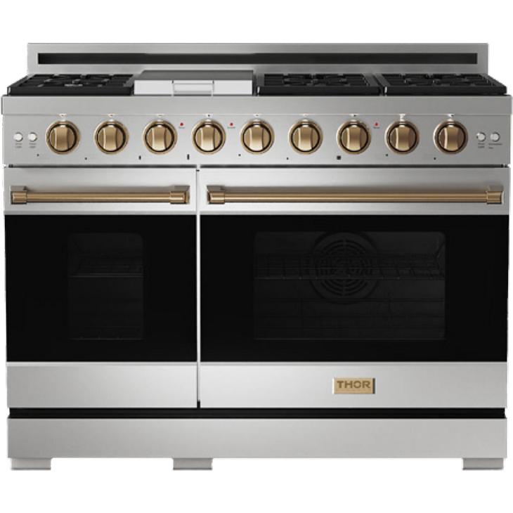  Thor Kitchen 48-inch Freestanding Gas Range with Convection Technology RSG48E-BRZ IMAGE 1