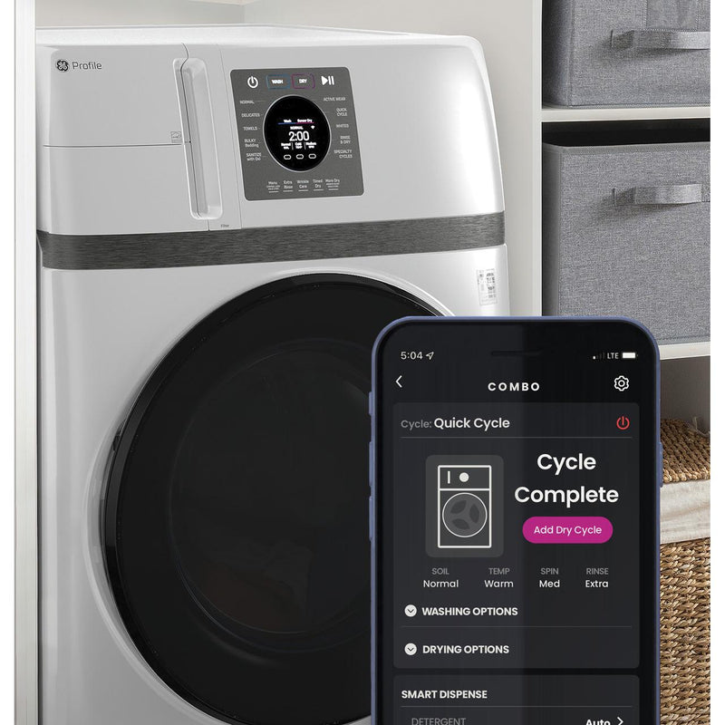 GE Profile 4.6 cu. ft. UltraFast Combo with Ventless Inverter Heat Pump Technology Washer/Dryer PFQ83HSSWWW IMAGE 6