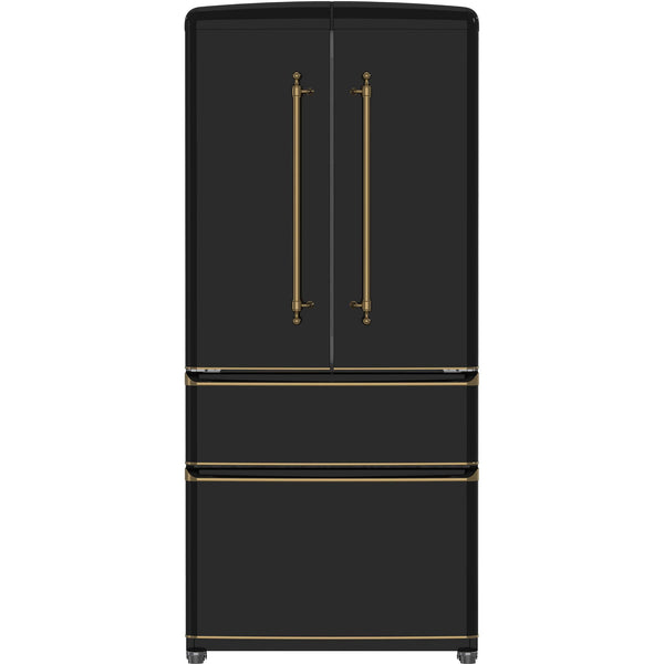 Forno 33-inch, 18 cu. ft. Counter-Depth French Four Door Refrigerator with Interior Ice Maker FFFFD1791-33BLK IMAGE 1