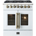 Forno 30-inch Freestanding Dual Fuel Range with French Door FFSGS6356-30WHT IMAGE 1