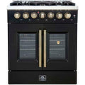 Forno 30-inch Freestanding Dual Fuel Range with French Door FFSGS6356-30BLK IMAGE 1