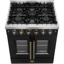 Forno 30-inch Freestanding Gas Range with French Door FFSGS6444-30BLK IMAGE 5
