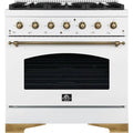 Forno 36-inch Freestanding Dual-Fuel Range with Convection Technology FFSGS6113-36WHT IMAGE 1