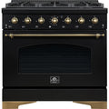 Forno 36-inch Freestanding Dual-Fuel Range with Convection Technology FFSGS6113-36BLK IMAGE 1