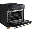 Forno 36-inch Freestanding Dual-Fuel Range with Convection Technology FFSGS6113-36BLK IMAGE 2