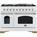 Forno 48-inch Freestanding Dual-Fuel Range with Convection Technology FFSGS6113-48WHT IMAGE 1