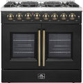 Forno 36-inch Freestanding Dual Fuel Range with True European Convection Technology FFSGS6356-36BLK IMAGE 1