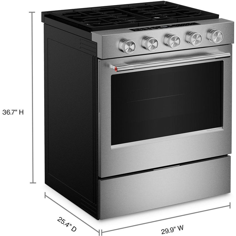  KitchenAid 30-inch Smart Slide-in Gas Range with Convection Cooking Modes KSGS330SPS IMAGE 12