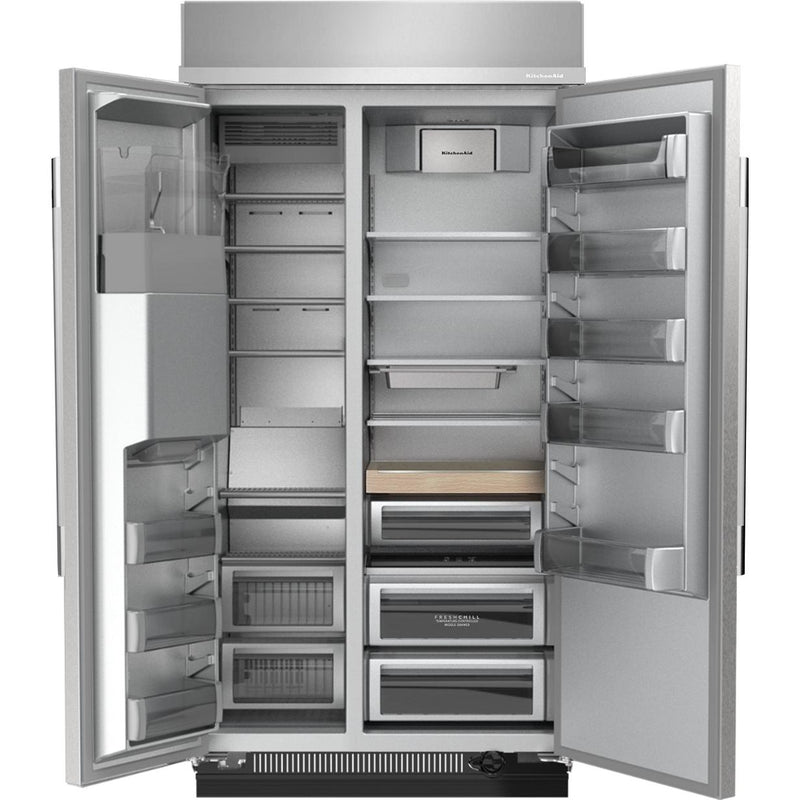  KitchenAid 48-inch, 29.4 cu. ft. Built-in Side-by-Side Refrigerator with External Water and Ice Dispensing System KBSD748SPS IMAGE 2