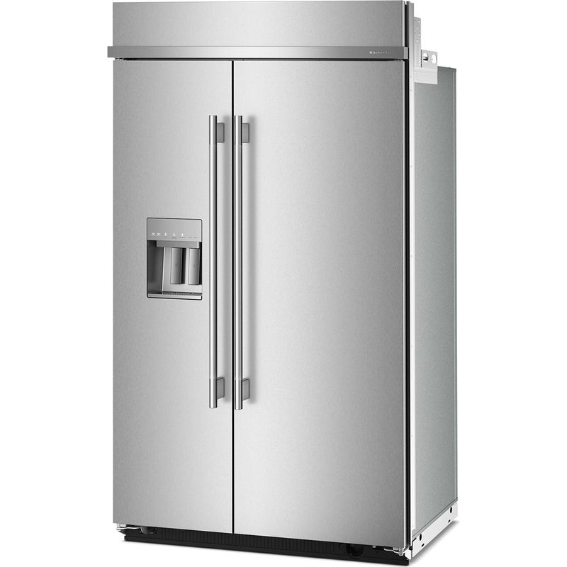  KitchenAid 48-inch, 29.4 cu. ft. Built-in Side-by-Side Refrigerator with External Water and Ice Dispensing System KBSD748SPS IMAGE 3