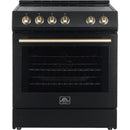 Forno 30-inch, 5 cu.ft Leonardo Espresso Electric Range FFSEL6012-30BLK