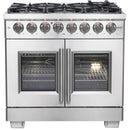 Forno Capriasca 36" Freestanding French Door Dual Fuel Range FFSGS6387-36